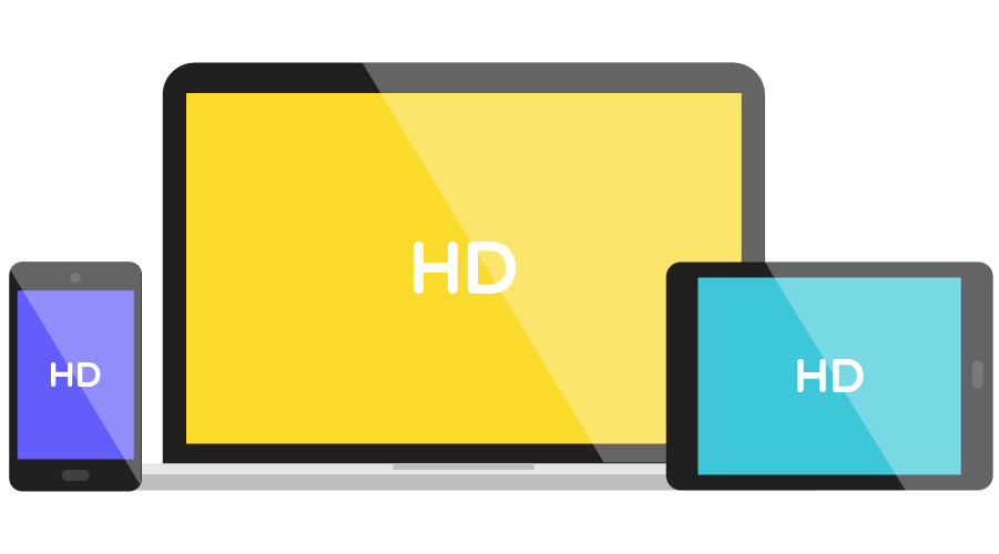ícone de celular notebook e tablet com imagem em alta definição