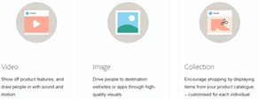 different ad formats like video image and collection from Facebook social advertising
