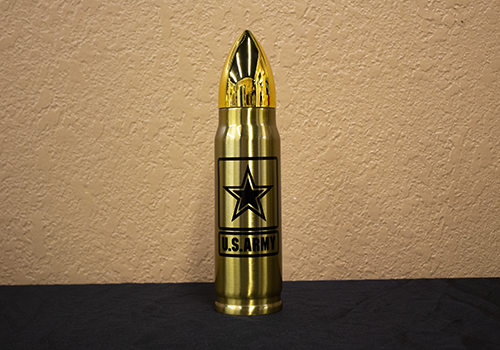 17oz Gold Army Logo Bullet Thermos