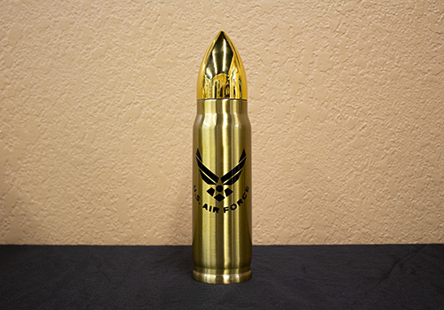 17oz Gold Air Force Logo Bullet Thermos