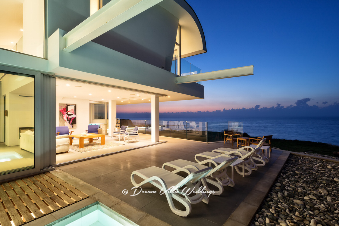 stunning modern sea front wedding villa