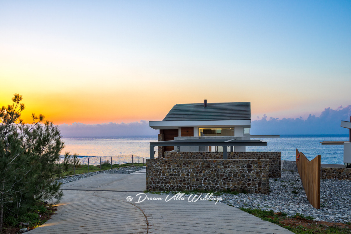 wedding villa with sea view backdrop