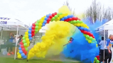 Color Run Race GIF by UVic Campus Life