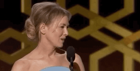 Renee Zellweger Golden Globes speech GIF