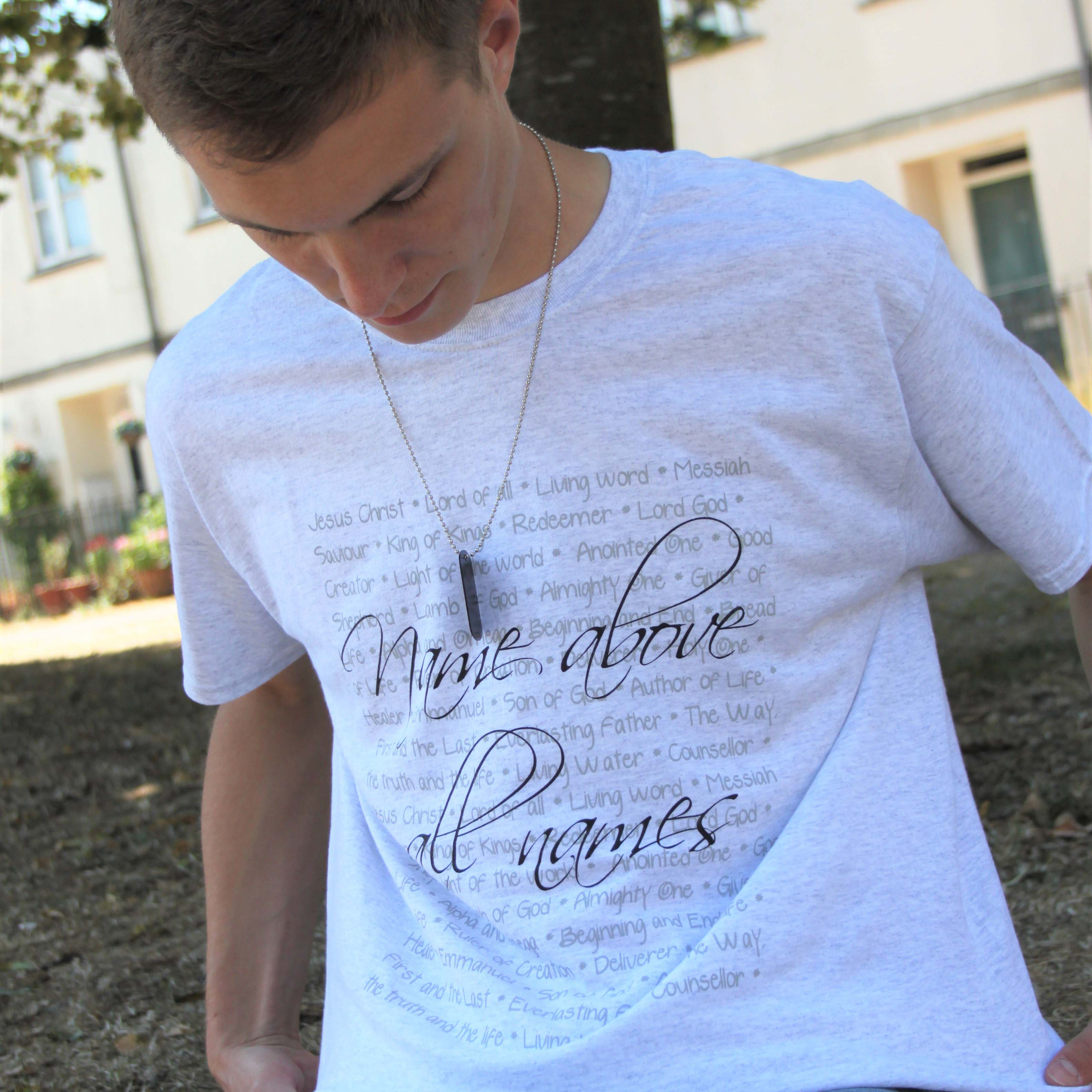 Picture of Joe wearing Name above all names.