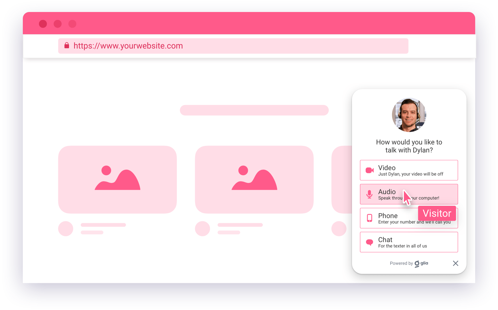 Glia media selector