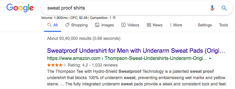 Google Search Sweat proof shirts