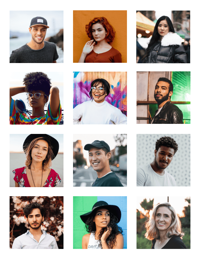 Portraits Grid Photo Collage Template