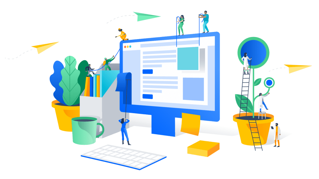 People working together on a desktop