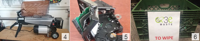 Hard drives sorted for data wipe and destruction