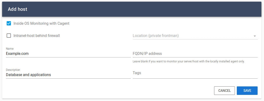 Easily add your server to be monitored