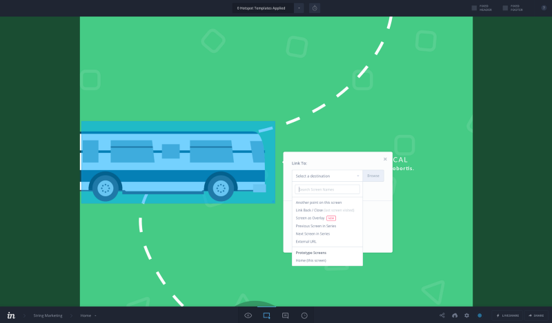 Invision prototyping