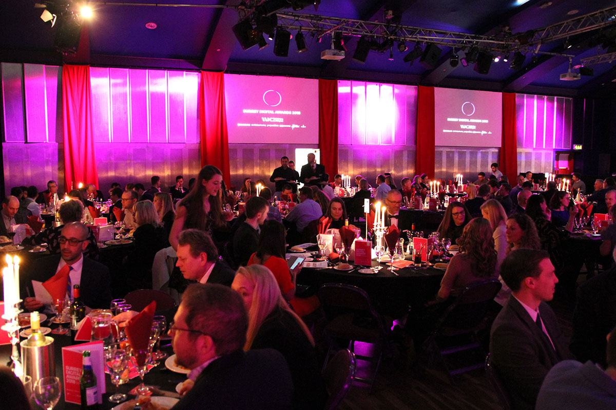 A small group of the Watb Team at the Surrey Digital Awards 2018