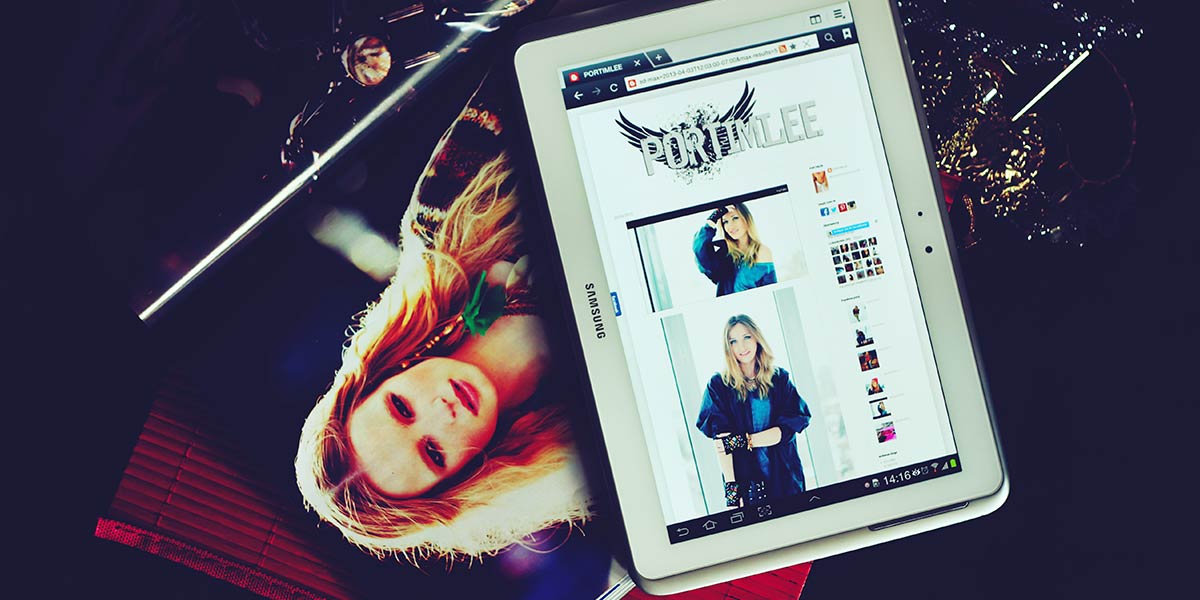 A website on a tablet