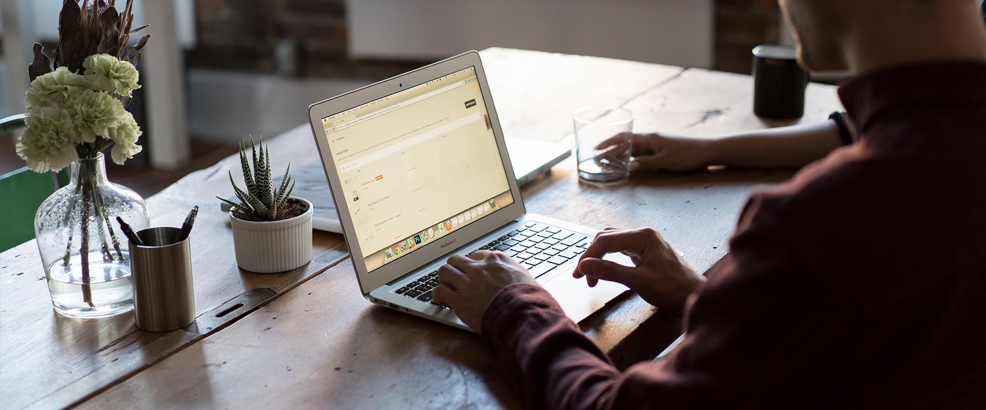 A Person working at a laptop