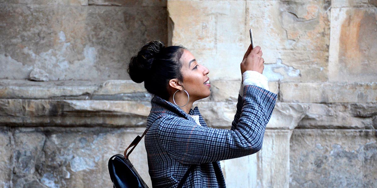 A person looking at their phone