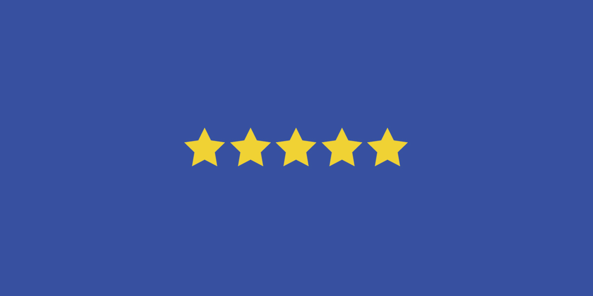 Five star rating from Facebook