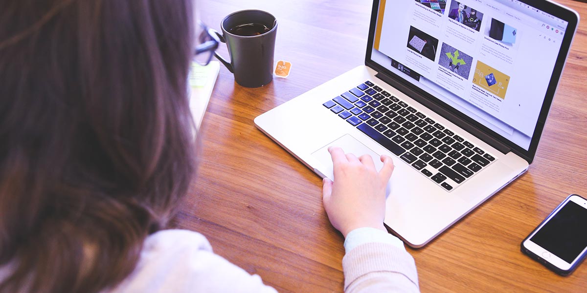 A person working at a laptop