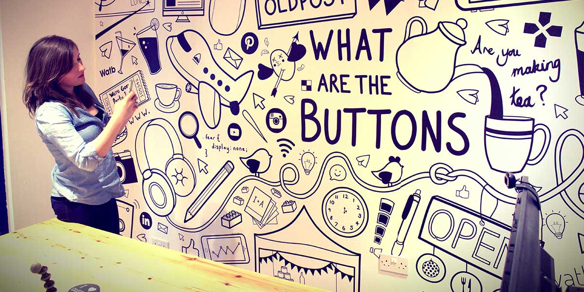 The Office Mural covering one wall in the meeting room
