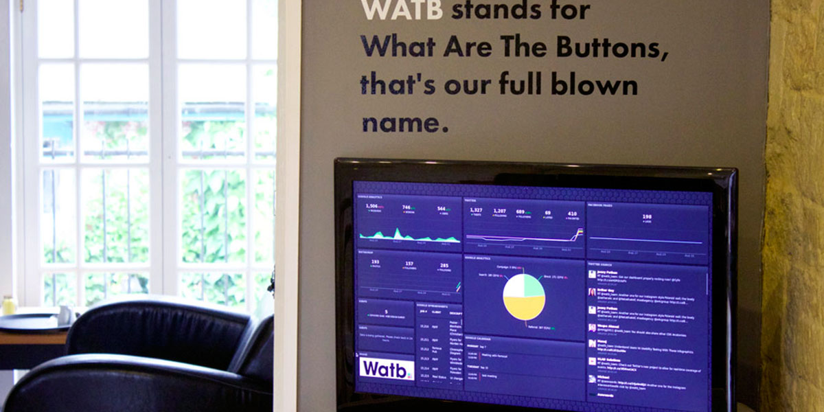 One of the Watb display boards showing data