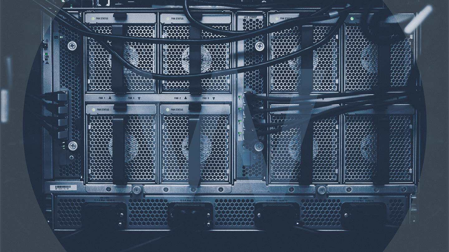 The back of a data server