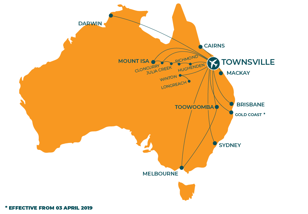 Townsville Airport Route Map