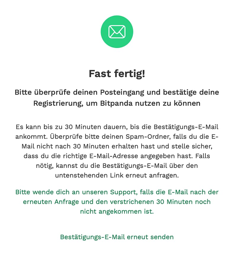 Registrierung abgeschlossen