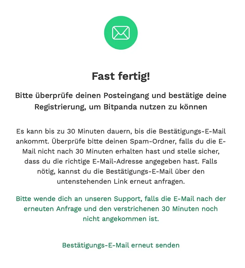 Registrierung abgeschlossen