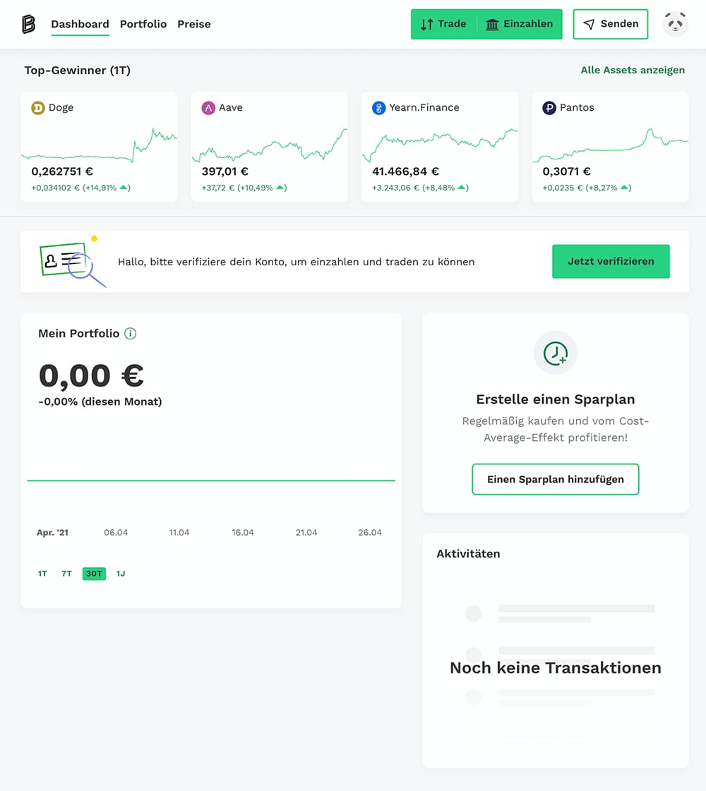Bitpanda Dashboard