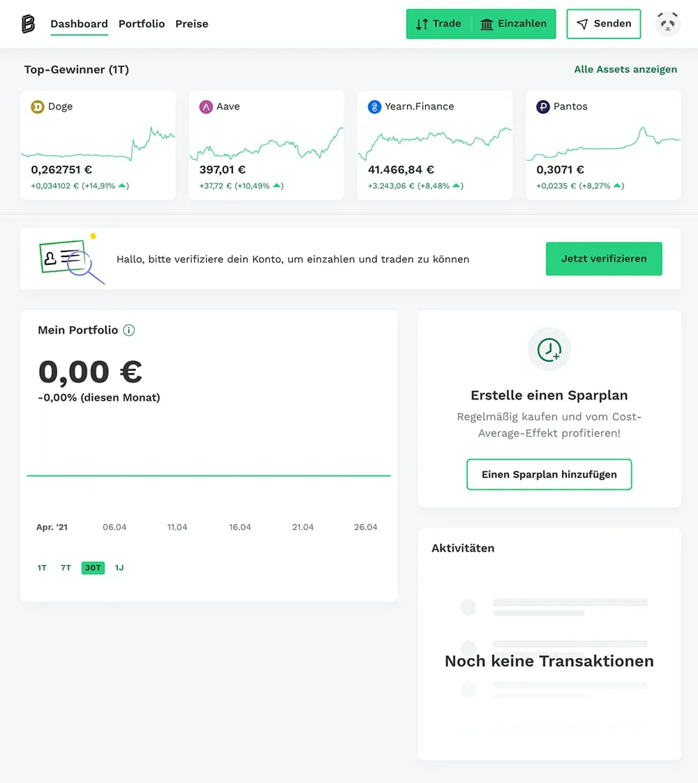Bitpanda Dashboard