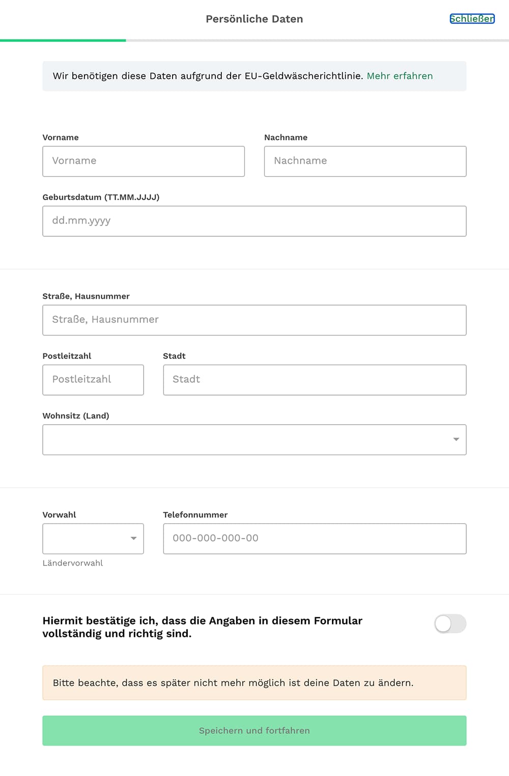 Konto Verifizierung