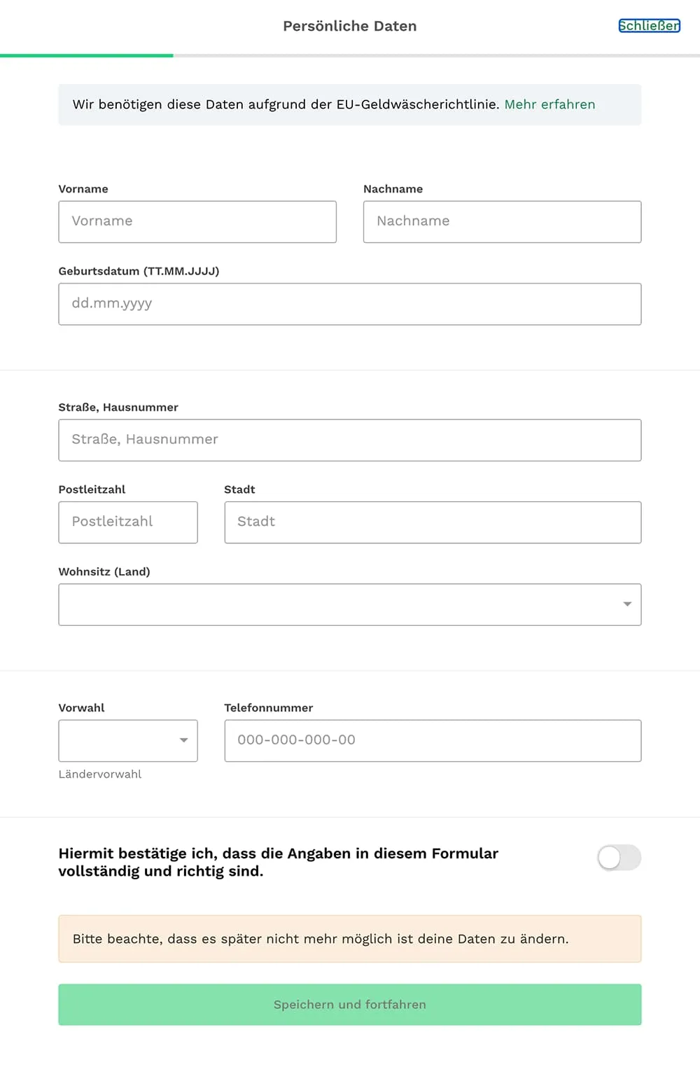 Konto Verifizierung