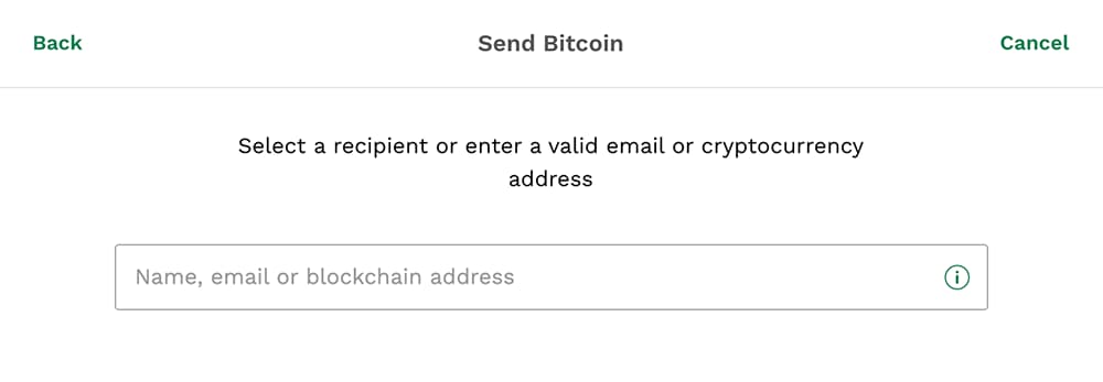 Enter recipient address