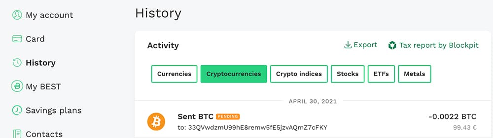 Status transaction