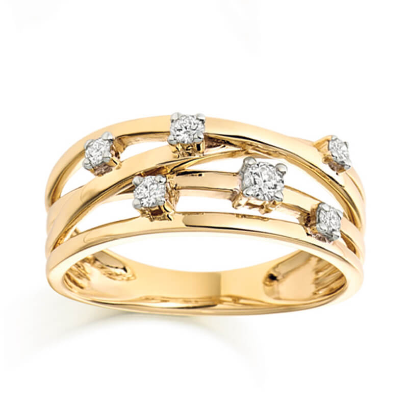 Diamond Fancy Band in Yellow Gold
