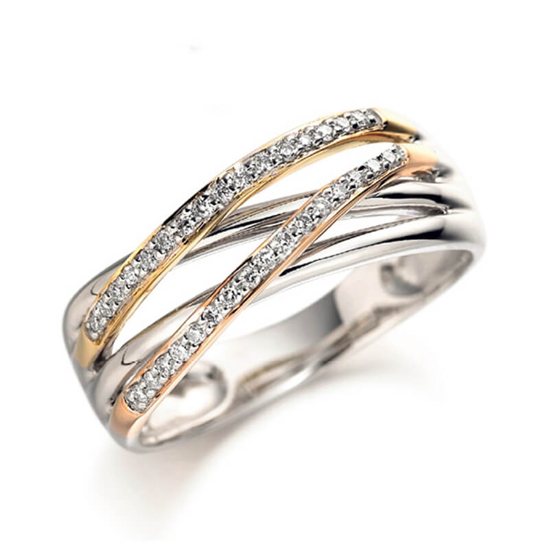 Diamond Fancy Band in Yellow and White Gold