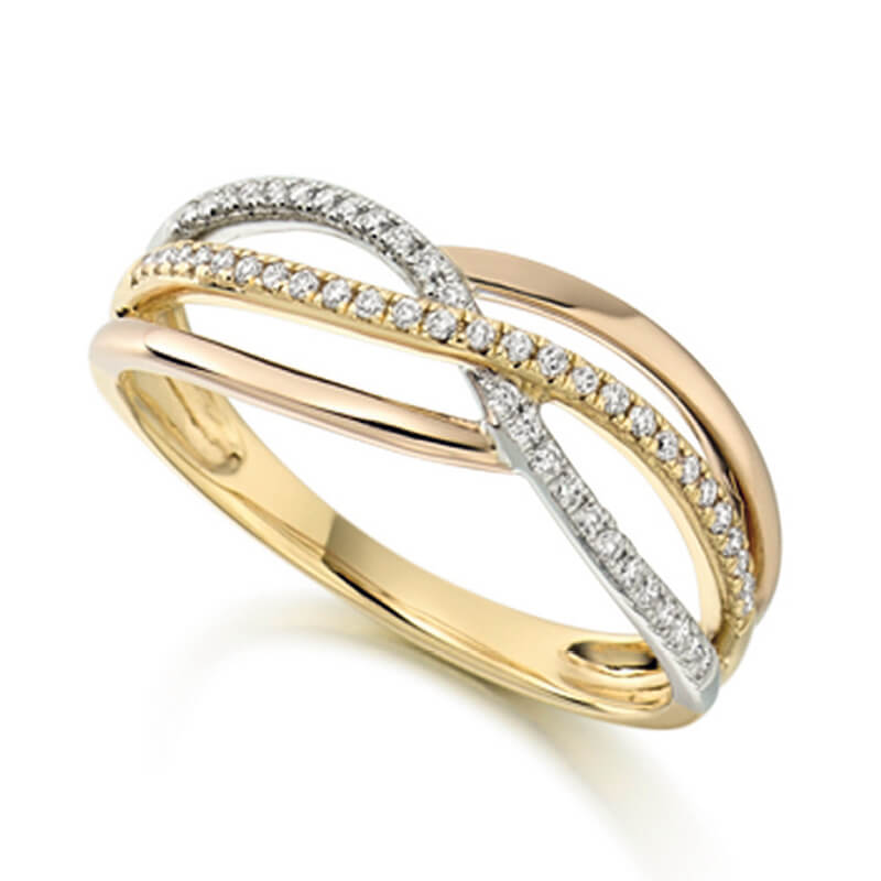 Diamond Fancy Band in Yellow and White Gold