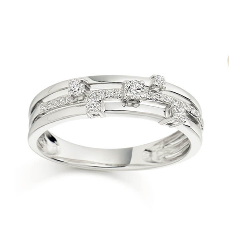 Diamond Fancy Band in White Gold