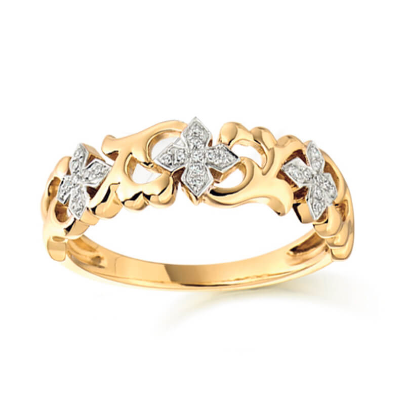 Diamond Fancy Band in Yellow and White Gold