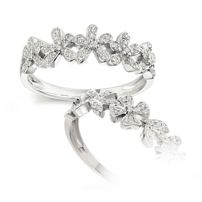 Diamond Fancy Band in White Gold