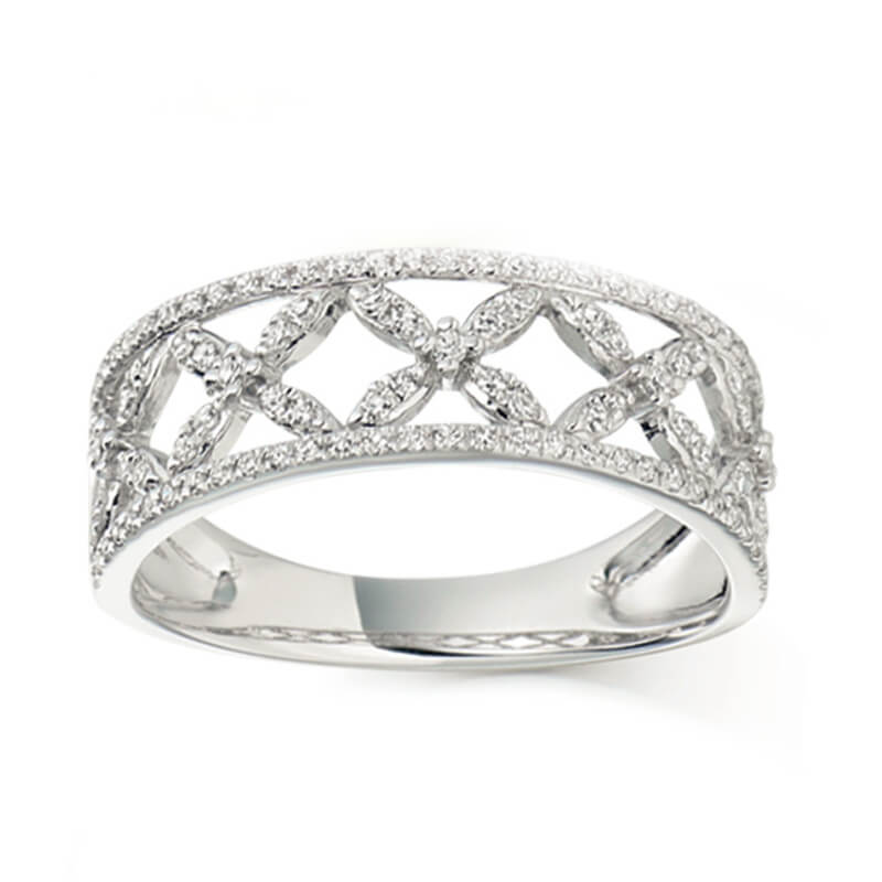 Diamond Fancy Band in White Gold
