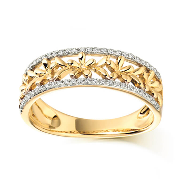 Diamond Fancy Band in Yellow and White Gold