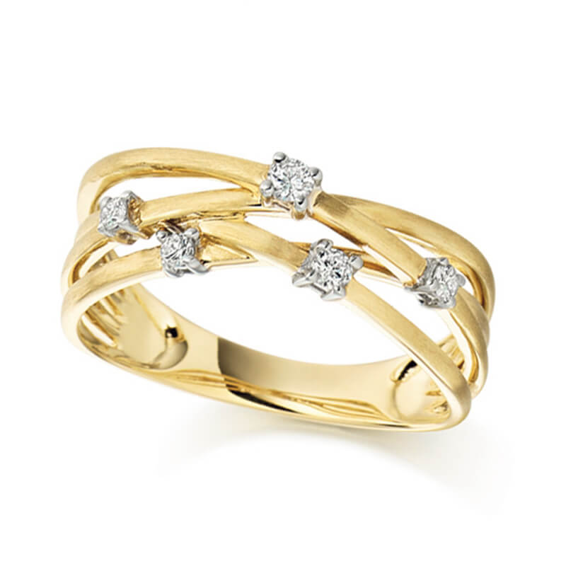 Diamond Fancy Band in Yellow and White Gold