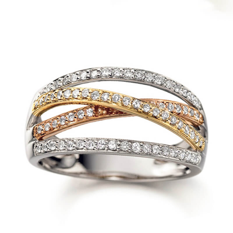 Diamond Fancy Band in Yellow and White Gold