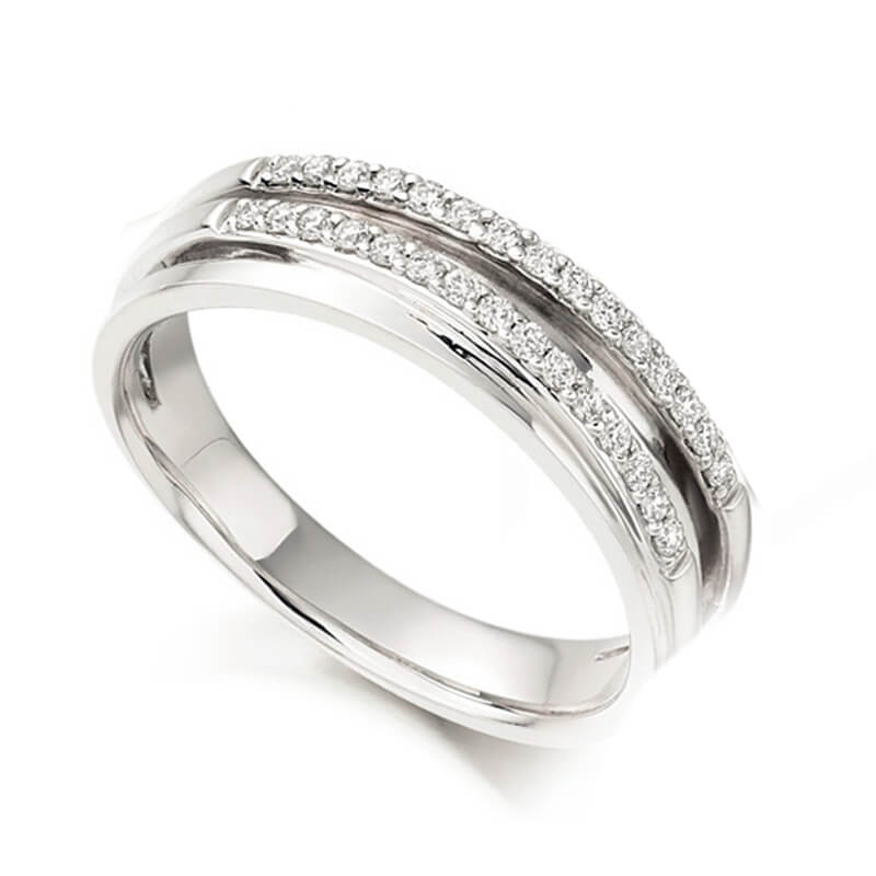 Diamond Fancy Band in White Gold