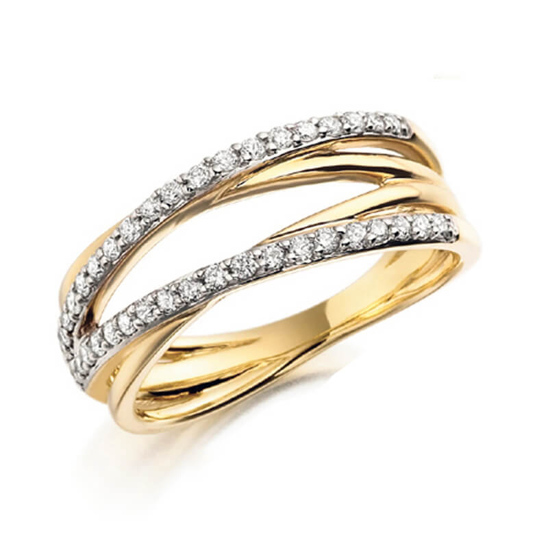 Diamond Fancy Band in Yellow and White Gold