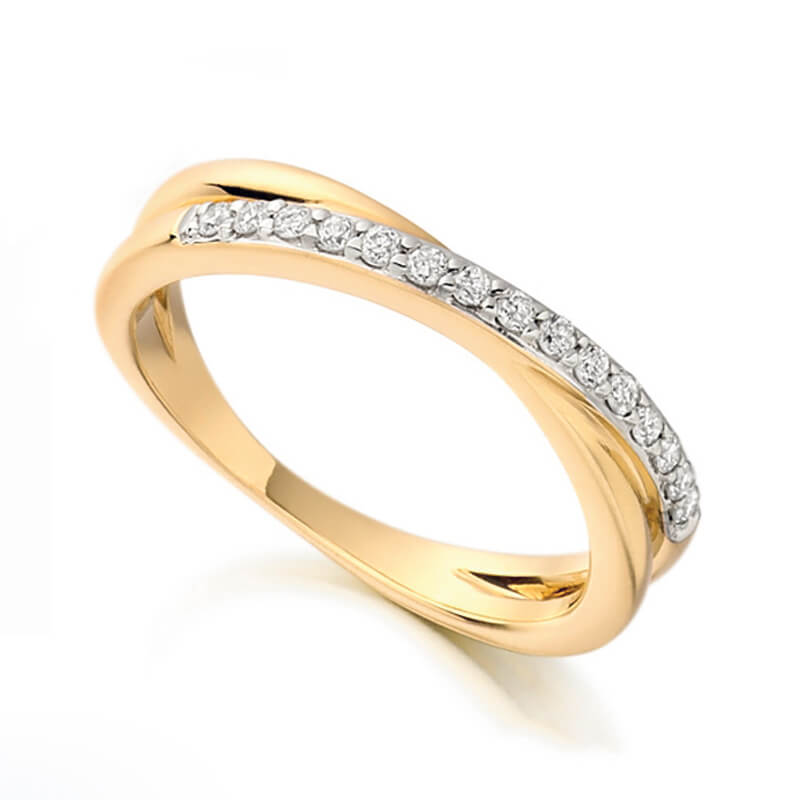 Diamond Fancy Band in Yellow and White Gold