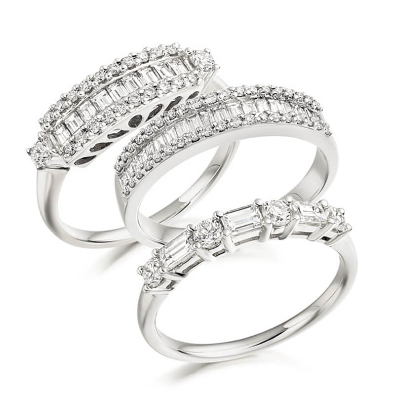 Trio of Diamond Fancy Bands in White Gold