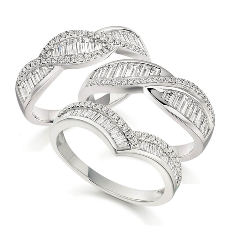 Trio of Diamond Fancy Bands in White Gold
