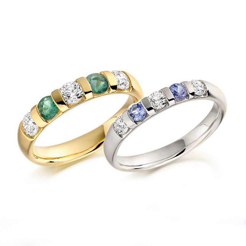 and diamond ring in yellow gold